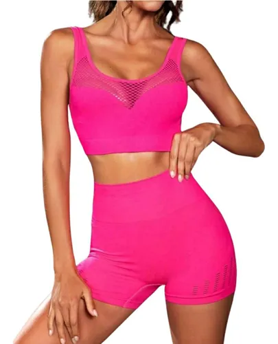 Conjunto Deportivo Importado Fucsia Biker+ Top. Ref. 5145