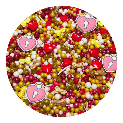Sprinkle Confeti Mix San Valentin Rojo Dorado