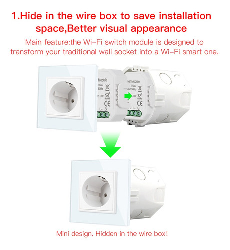 WOVELOT Inteligente Diy M/ódulo de Dimmer Interruptor de Luz Control Inal/ámbrico Automatizaci/ón Del Hogar Y Control de Voz Wifi Interruptor de Regulador de Intensidad 110-240V