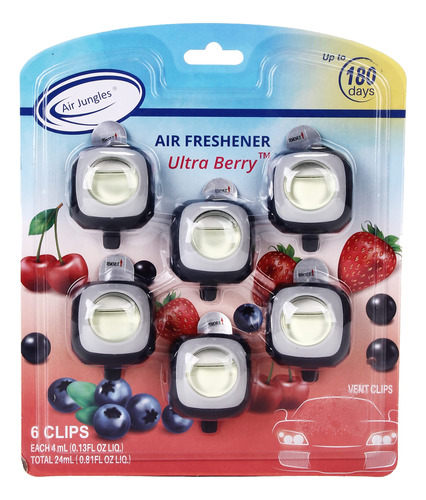 Air Jungles Ultra Berry Scent - Clip Para Ambientador De Aut