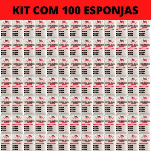 Kit 100 Esponja Mágica Bucha Melamina Tira Mancha Limpa Tudo