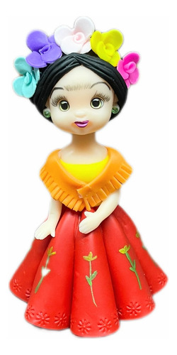 Adorno De Torta Frida Kahlo En Porcelana Fria Rojo Frida