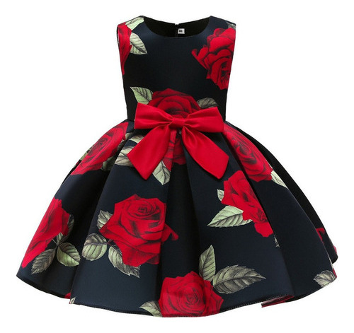 Vestido De Fiesta Floral Vintage Con Clase Para Niñas