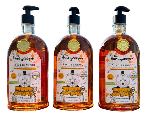 The Honey Keeper Shampoo Orgánico Para Bebés 3 Pack Con Miel
