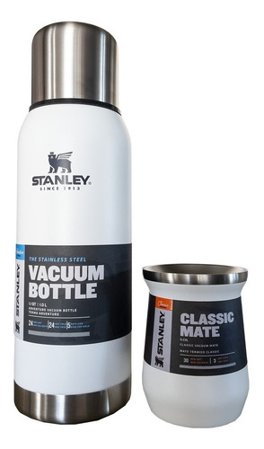 Set Stanley Termo 1 Lt. Adventure + Mate Acero Inoxidable