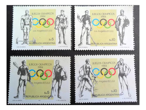 Juegos Olímpicos 1984 : Serie X 4 Estampillas 1984 Mint