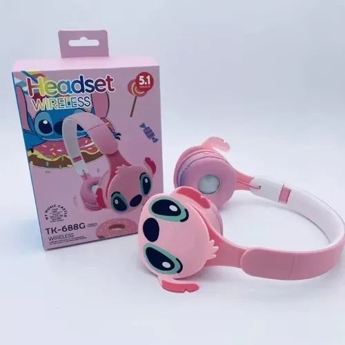 Audifonos Stitch Azul Inalábricos Bluetooth Diadema