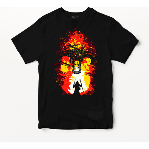 Remera The Lord Of The Rings Gandalf 02 (negra:) Ideas Mvd
