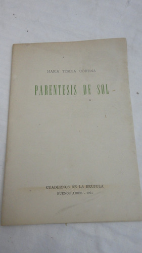 Parentesis De Sol - Maria Teresa Cortina