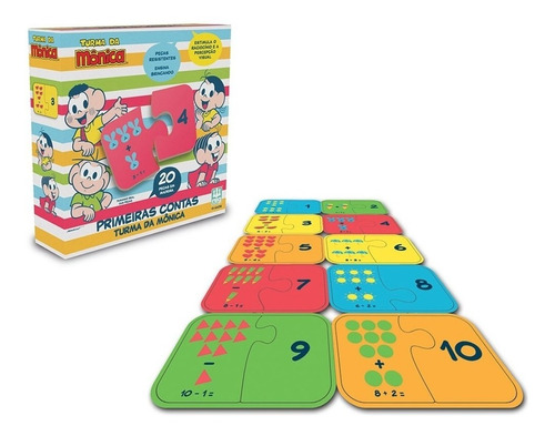 Jogo Infantil De Matematica Turma Da Monica 20pçs Madeira