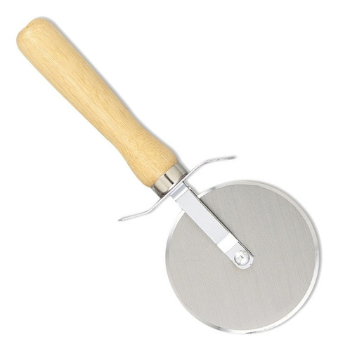 Cortador Para Pizza De Acero Inoxidable Mango De Madera Madera