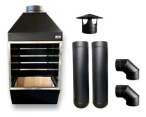 Comprar Churrasq. De Parede 50cm X 50cm Preta Kit 2 Dutos + Curvas 