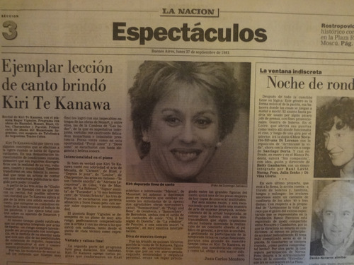 Espectaculos La Nacion 1993 Kiri Te Kanawa Chuck Berry 