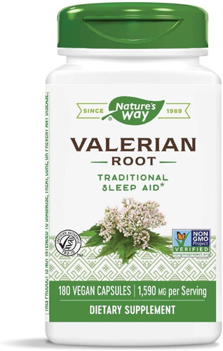 Valerian Root Raíz De Valeriana Natures Way 180cap Veg Se Sabor Neutro