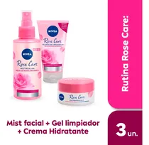 Comprar Combo Nivea Rutina Rose Care Mist Facial+gel Limpiador+crema Todo Tipo De Piel Día\u002Fnoche