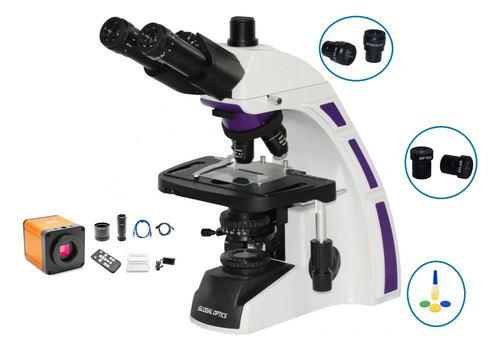 Microscópio Trino 1600x Acromatico C/ Câmera 16mp Hdmi Usb