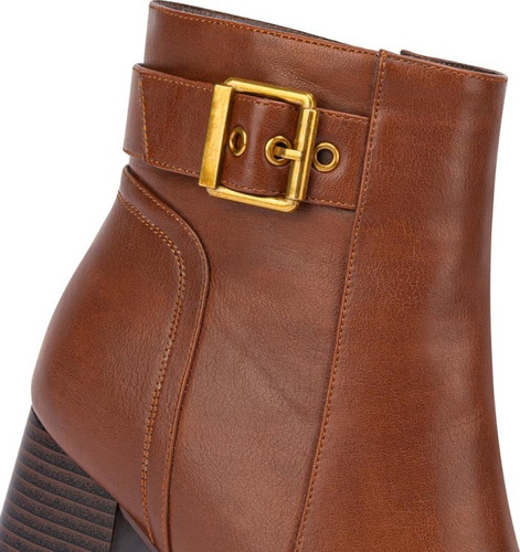 Bota Vestir Pu Hebilla Metálica Tacon Schatz 1066 Dama