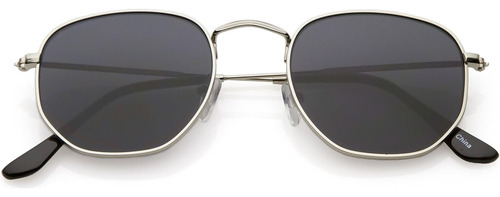 Zerouv - Gafas De Sol Hexagonales De Lentes Planas De Color
