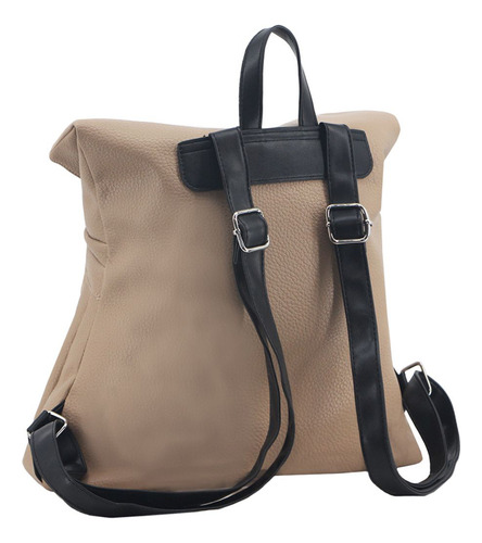 Mochila Urbana Amayra 67c2673 Color Camel C26732 Diseño Liso
