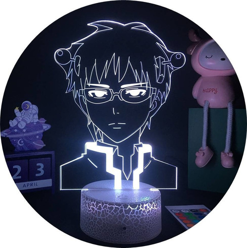 Lámpara Luz Led Acrílico La Vida Desastrosa De Saiki K,anime