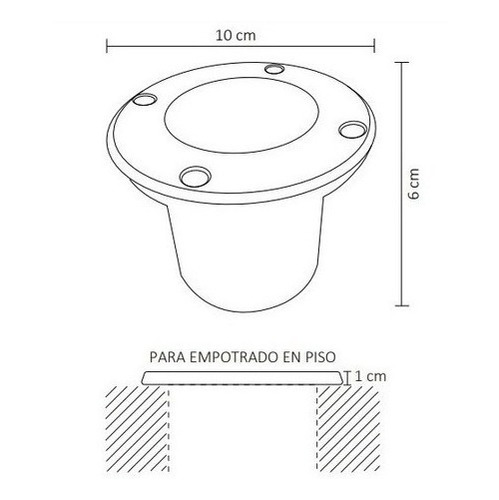 Imagen 2 de 4 de Luminaria Decorativa Empotrable A Piso Con Base Mr16