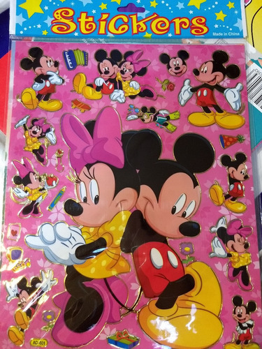 Stickers Grandes Planchas A4 Mickey & Minnie