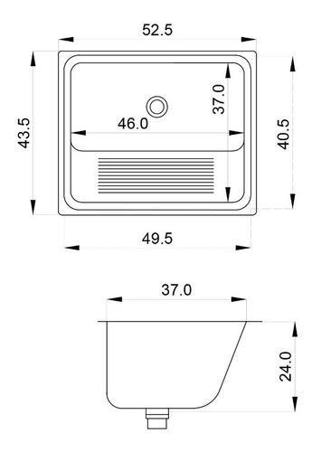 Imagen 2 de 2 de Bacha De Lavadero Mi Pileta De Encastre Simple 421le