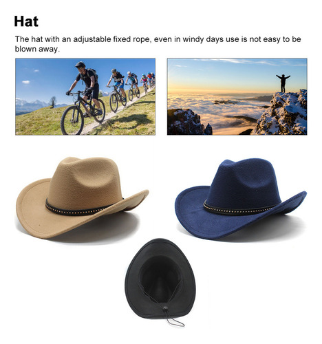 Sombrero De Vaquero Occidental Unisex, Sombrero De Ala Ancha