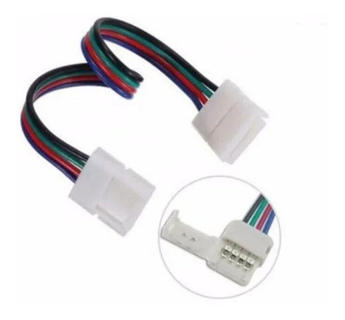 Emenda Rápida Fio Com Conector P Fita Led Rgb 5050 3528 10mm