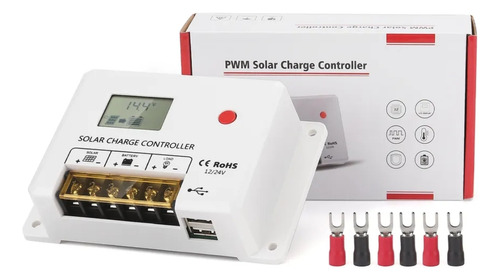 Controlador Carga Solar 30a 12/24v Carga Inteligent Bateria