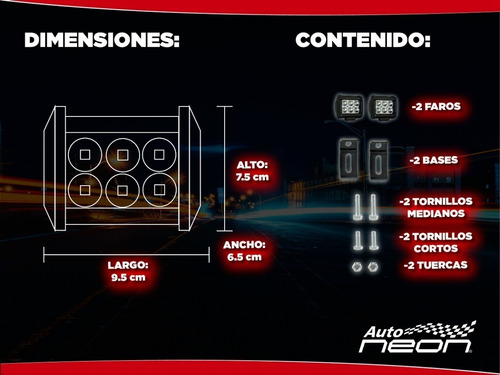 Imagen 6 de 8 de Faro 6 Hiper Led Auxiliar 18w Dually Funcion Fijo Y Estrobo