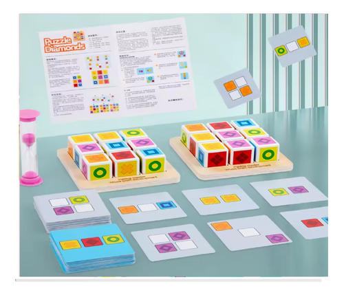 Puzzle Diamonds Cubo Block 3d Educativo Montessori -759