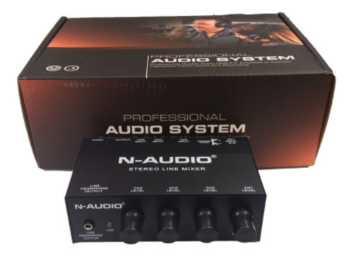 Mixer N-audio Mx500 4 Canales Stereo Rca Xlr Phantom 