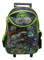 Comprar Mochila Ultra Zombies Con Carro 16 Pulgadas Cresko Color Negro Y Verde Diseño De La Tela Rayado