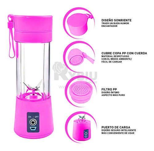 Mini Licuadora Portatil Recargable De 6 Cuchillas Inc/envio