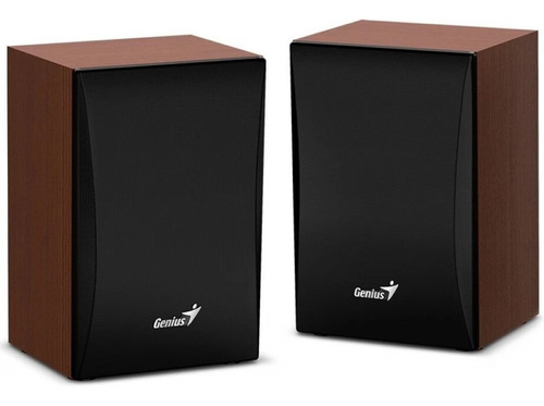 Imagen 1 de 6 de Parlantes Genius Bluetooth 5.0 3.5mm Marrón Madera Pc Tv !!