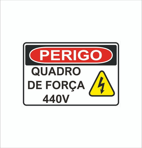 Kit 25 Placas Sinalização Quadro De Força 440v