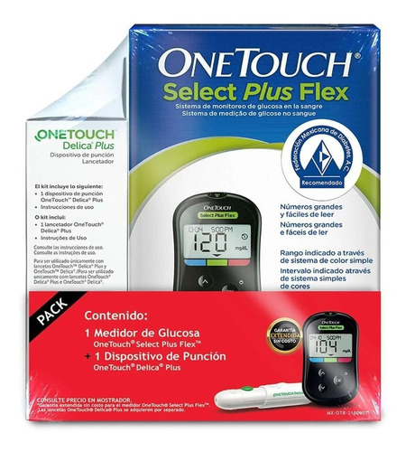 One Touch Select Plus Flex/ Medidor De Glucosa + Lancetador