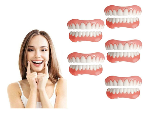 5×set De Prótesis Profesionales Silicona Brillante Dentes D