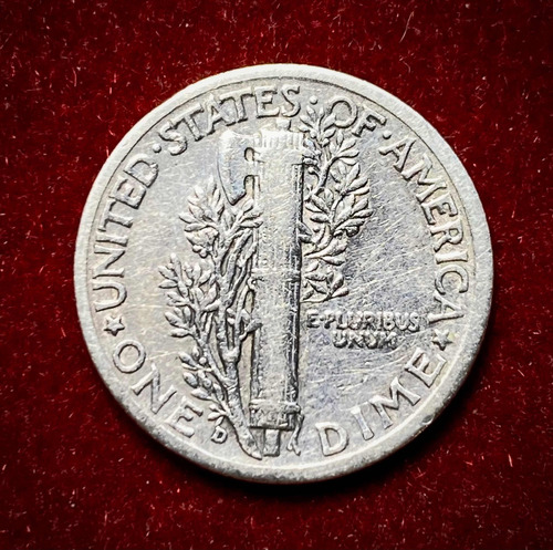 Moneda 1 Dime Estados Unidos 1940 D Plata 0.900 Km 140 (Usado)