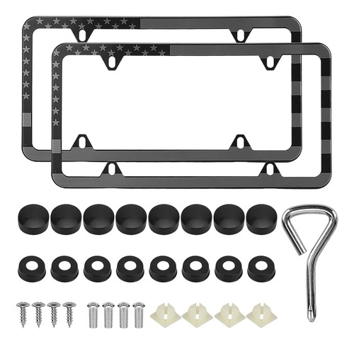 Marcos De Placa De Matrícula De Bandera Estadounidense...