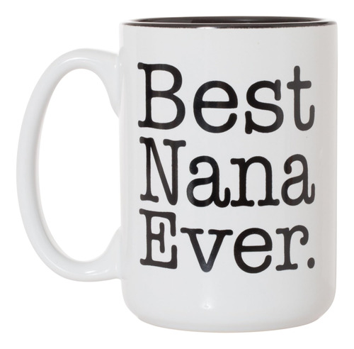 Best Nana Ever Black Inlay - Taza Grande De Café Y Té De Dob
