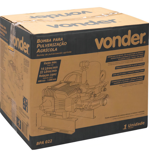 Bomba Para Lavação Pulverização Agricola Vonder Bpa022 Cor Amarelo