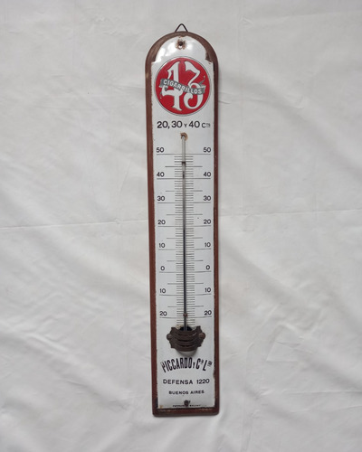 Antiguo Cartel Termometro Enlozado Publicidad 43 Cigarrillos