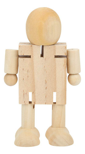 Figuras De Robot De Madera Sin Terminar Para Bricolaje, 10 P