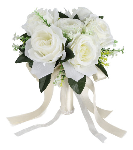 Ramo De Flores Artificiales Para Bodas, Rosa De Simulación D