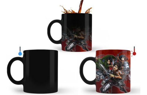 Taza Magica Attack On Titan Anime D5 Ceramica Importada