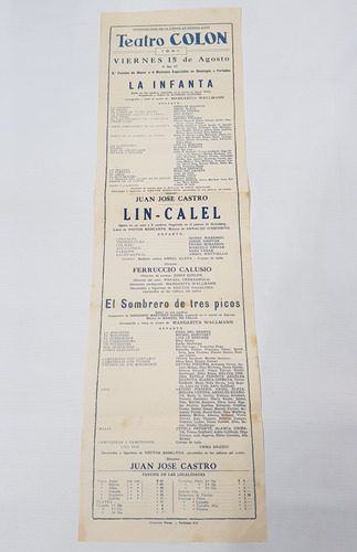 Antiguo Afiche Teatro Colón 1941 Sano Muy Buen Est Mag 58929