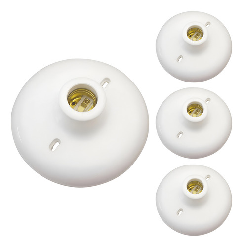 Kit 4 Luminária Plafon Plástico Branco 60w - 5 Anos