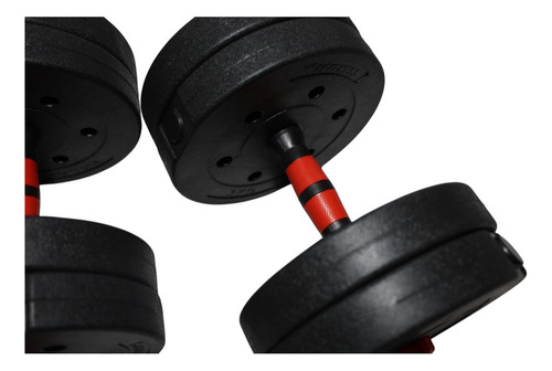 Mancuernas Pvc Kit 30kg, Cierre A Rosca + Extensor De Barras Negro